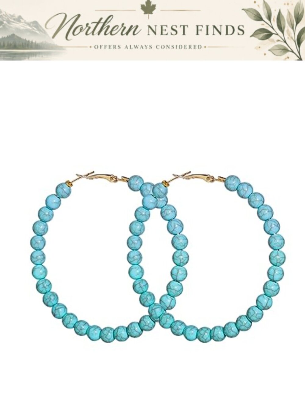 Turquoise Stone Drop Dangle Earrings Boho Statement Women's Jewelry